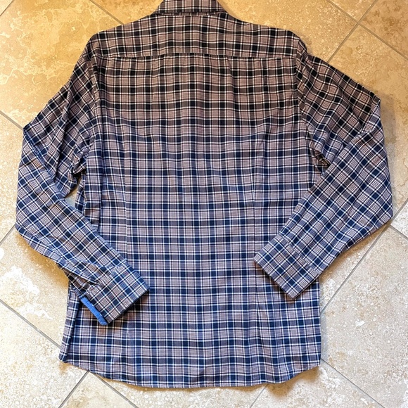 Hugo Boss - Long sleeve shirt - Navy, white, and maroon - Size L - Picture 4 of 5